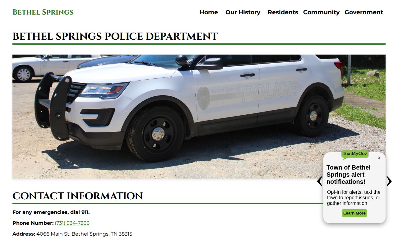 McNairy County Bethel Springs source for municipal arrest records